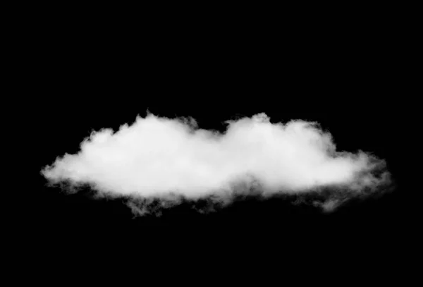 Single of white cloud isolated on black background — Stock Photo, Image