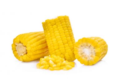 Beyaz arkaplanda izole edilmiş mısır