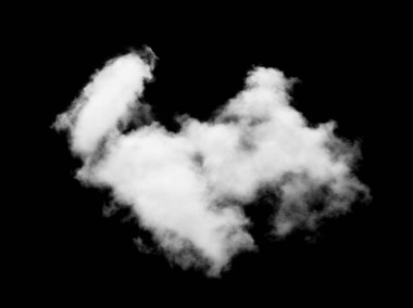 tek bir beyaz siyah arka plan üzerine izole bulut