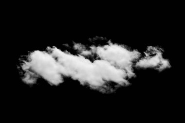 siyah arka plan üzerine izole tek beyaz bulut