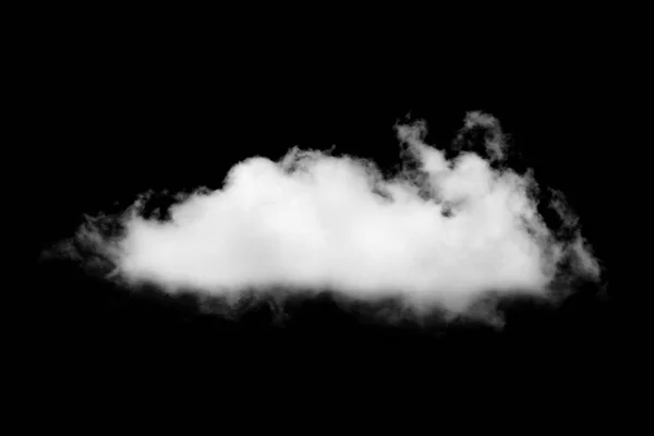 Singola nuvola bianca isolata su sfondo nero — Foto Stock