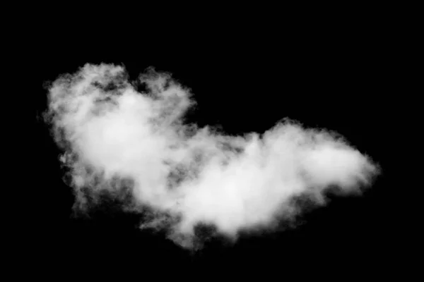 Single white cloud isolated on black background — Stock Photo, Image