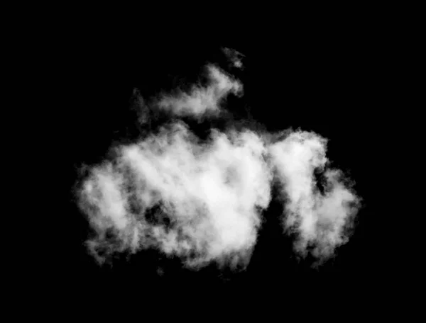 Egy fehér felhő elszigetelt fekete háttér — Stock Fotó