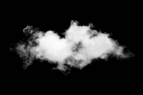 Única nuvem branca isolada no fundo preto — Fotografia de Stock