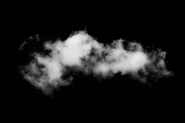 Enkele witte wolk geïsoleerd op zwarte achtergrond — Stockfoto
