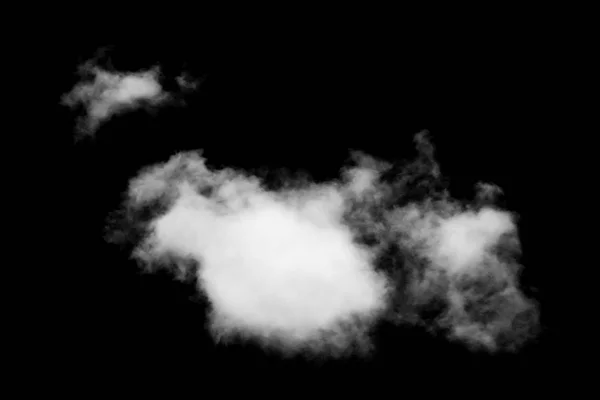 Single white cloud isolated on black background — Stock Photo, Image