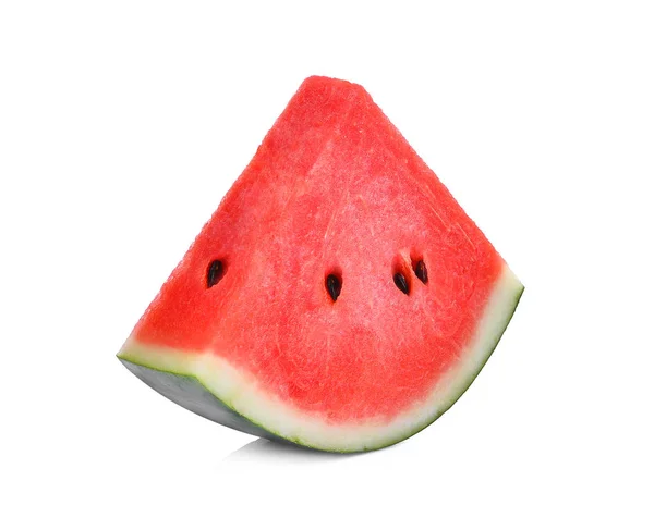 Skiva färsk vattenmelon isolerad på vit bakgrund — Stockfoto