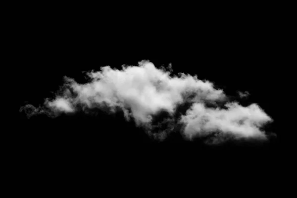 Nuvola bianca isolata su sfondo nero — Foto Stock