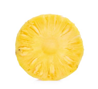 Beyaz arka plan üzerinde izole ananas yarım cut dilim