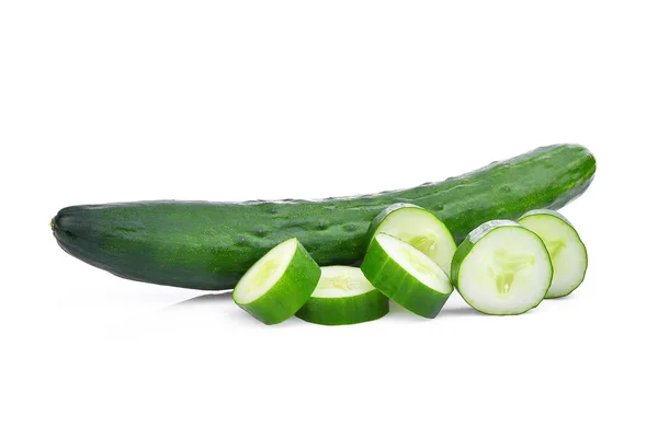 Green fresh japanese cucumber, suhyo or zucchini isolated on whi — Stock Photo, Image