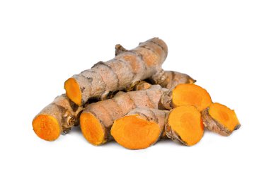 zerdeçal kök, beyaz arka plan üzerinde izole tropikal bitki