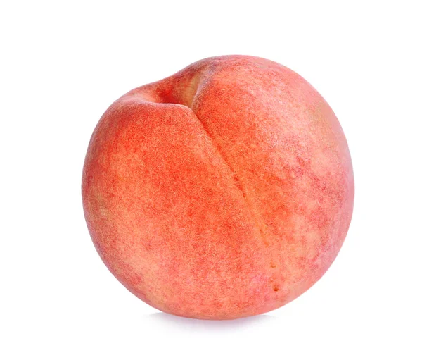 Geheel van perzik geïsoleerd op de witte achtergrond — Stockfoto