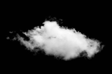 Siyah arkaplanda beyaz bulut izole