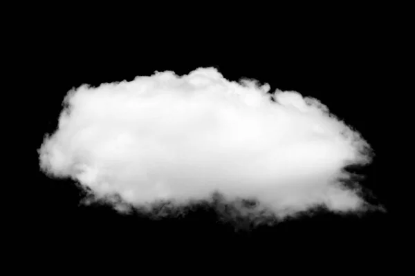 Nuvola bianca isolata su sfondo nero — Foto Stock