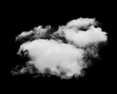 Siyah arkaplanda beyaz bulut izole