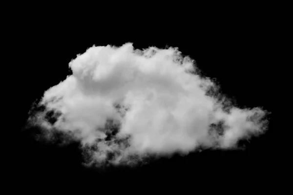 White cloud isolated on black background — Stock Photo, Image