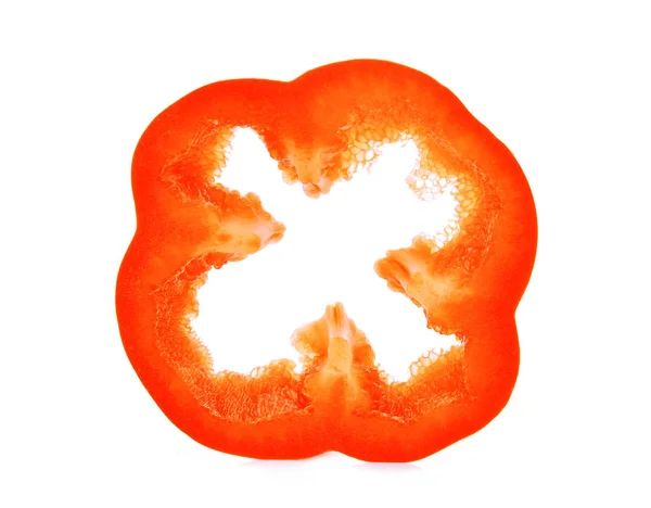 Half cut of fresh sweet red pepper(Bell pepper) isolated on whit — Stock Photo, Image