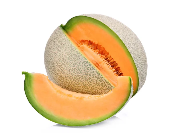 Plakje Japanse meloenen, groene meloen of cantaloupe meloen met s — Stockfoto