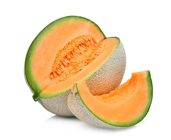 Scheibe japanische Melonen, Orangenmelone oder Cantaloupe-Melone mit — Stockfoto