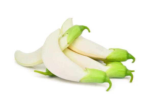 Pile de sesban blanc légumes isolé o fond blanc — Photo