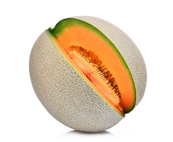 Melons apanais, melon orange ou melon cantaloup avec graines isol — Photo