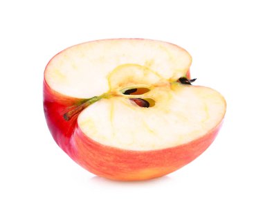 Beyaz arka plan üzerinde izole gala Kırmızı elma yarısı