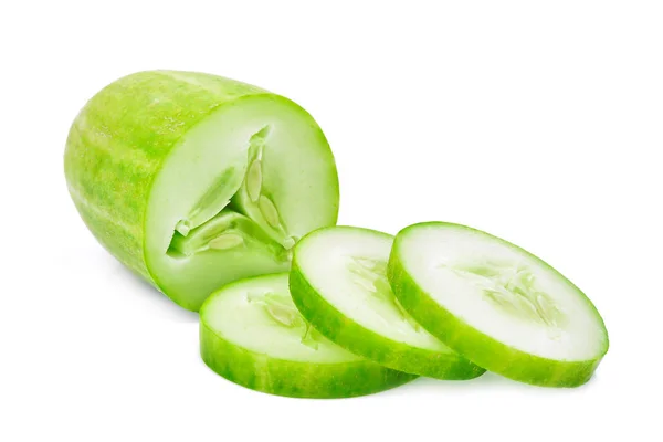 Slice of cucumber isolated on white background — Stock Photo, Image