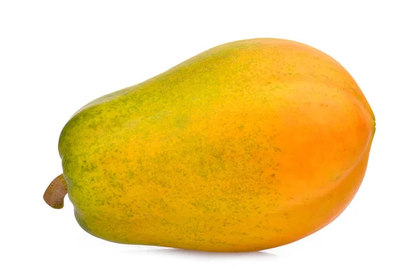 Geheel voor rijpe papaya geïsoleerd op witte achtergrond — Stockfoto