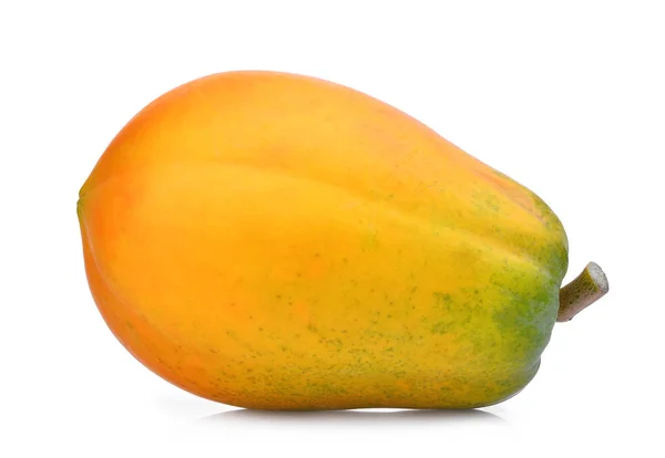 Egész érett papaya elszigetelt fehér background — Stock Fotó