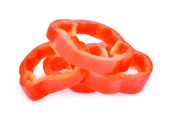 Slice of red bell pepper isolated on white background — Stock Photo, Image