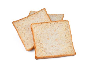 Beyaz arka plan üzerinde izole kepekli ekmek dilimi