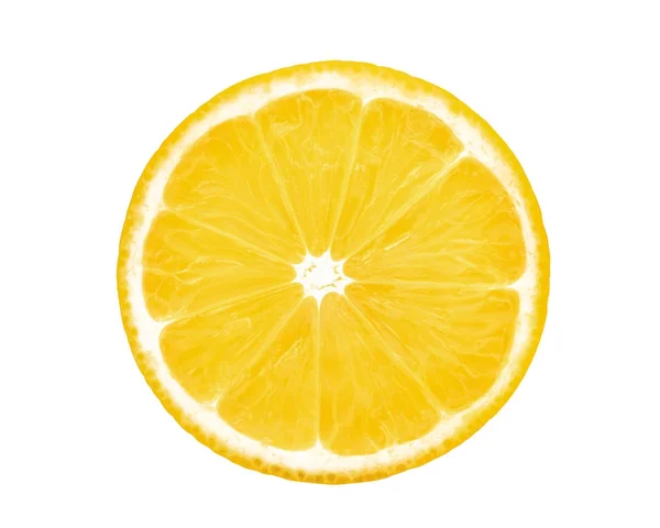 Hälfte der Zitronenfrucht isoliert auf weißem Hintergrund — Stockfoto