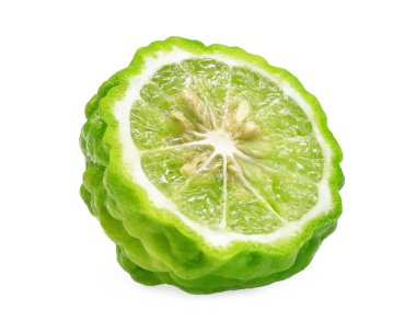 Beyaz arka plan üzerinde izole Bergamot ikiye ayırmak