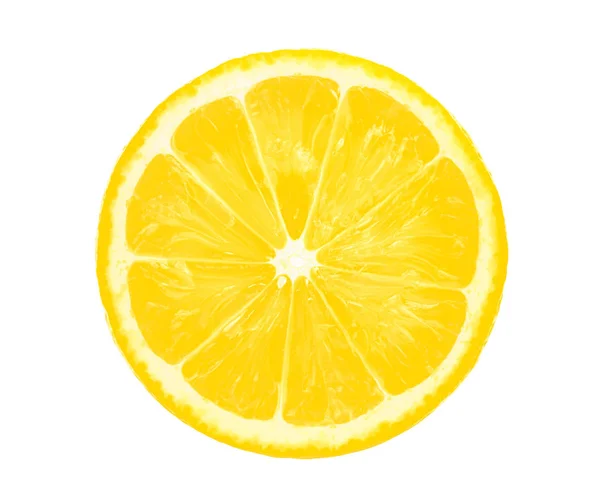 Ломтик лимона наполовину вырезанный на белом фоне — стоковое фото