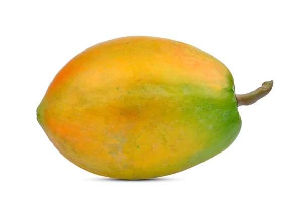 Egész érett papaya elszigetelt fehér background — Stock Fotó