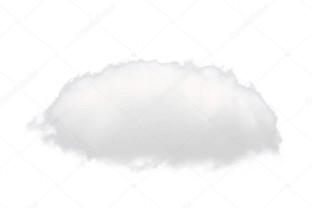single white cloud isolated on white background
