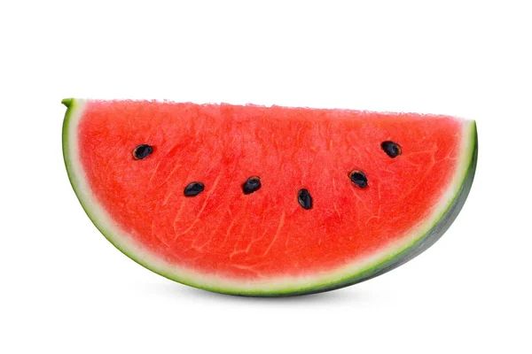 Skivad röd vattenmelon isolerad på vit bakgrund — Stockfoto