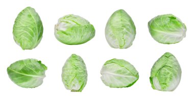 Yeşil sivri lahana beyaz arka plan üzerinde izole kümesi