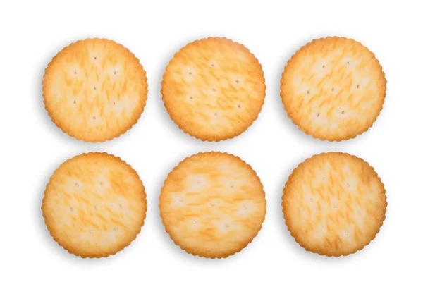 Set of biscuit crackers isolated on white background — Stock Photo, Image