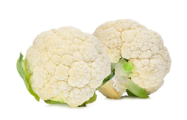 Two whole cauliflower vegetable isolated on white background — Stock Photo, Image