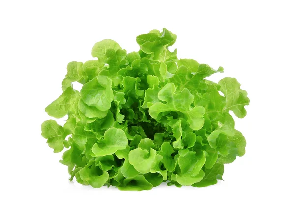 Frische grüne Salatblätter aus Eichensalat isoliert auf weißem Hintergrund — Stockfoto