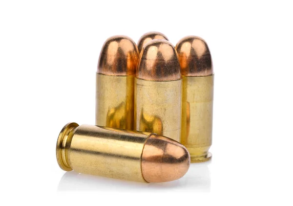 Cartuchos de munición .45 ACP pistolas, chaqueta metálica completa .45 bala — Foto de Stock