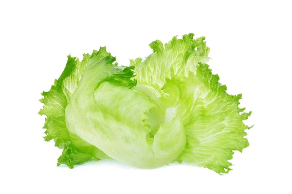 Green iceberg lettuce isolated on white background — Stock Photo, Image