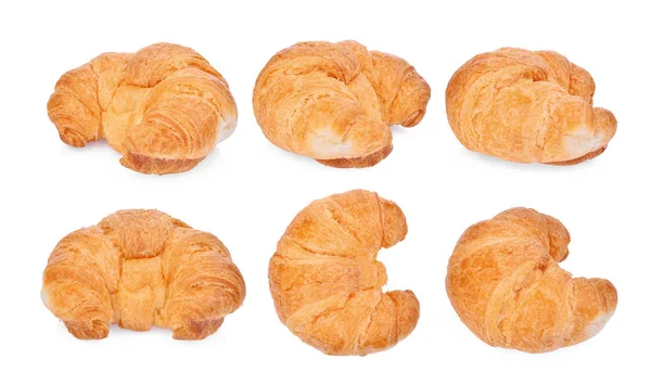 Uppsättning av färsk croissant isolerad på vit bakgrund — Stockfoto