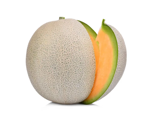 Geheel en plakje Japanse meloenen, oranje meloen of meloen m — Stockfoto