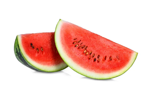 Skivad röd vattenmelon isolerad på vit bakgrund, perfekt reto — Stockfoto