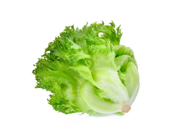 绿色 frillice 冰山生菜分离白色背景 — 图库照片