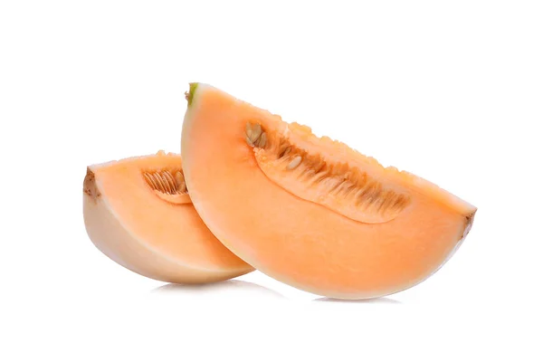 Gesneden honingdauw melon(sunlady) geïsoleerd op witte achtergrond — Stockfoto