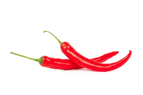 Rode hot chili peper op witte achtergrond geïsoleerd — Stockfoto