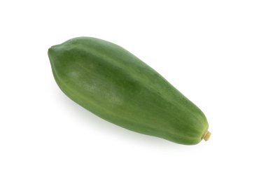 Yeşil papaya beyaz arka grond, düz yatar, üst manzara